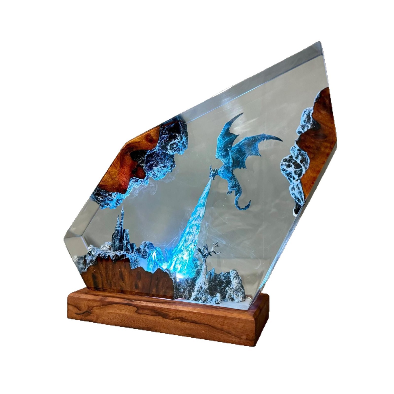 Resina de dragón de hielo decoración creativa de luces nocturnas de arte 3D regalos de Halloween fábrica directa transfronteriza