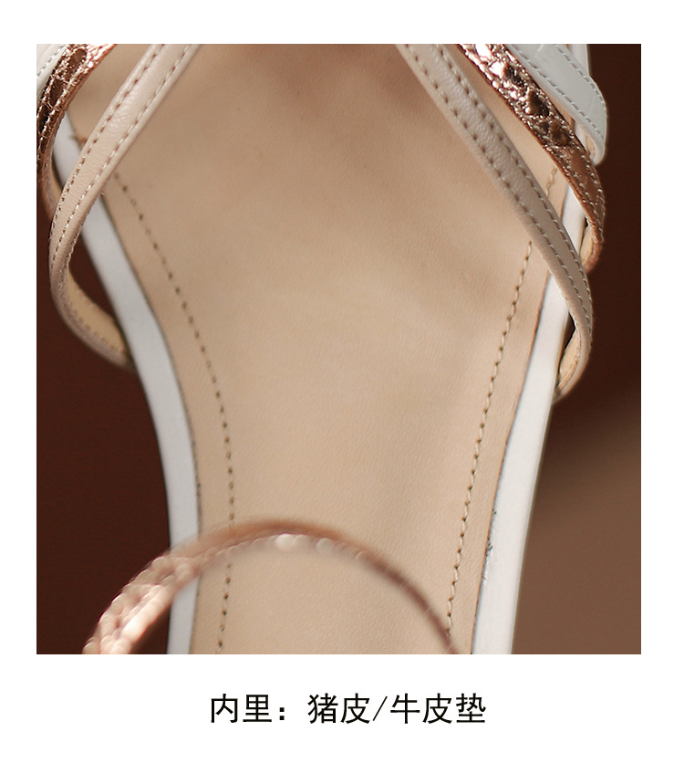 Dép sandal nữ đế bệt kiểu Pháp cổ điển, quai mảnh phối màu, thiết kế khoét lỗ và quai mắt cá chân — Màu xanh lục đậm chi tiết 13