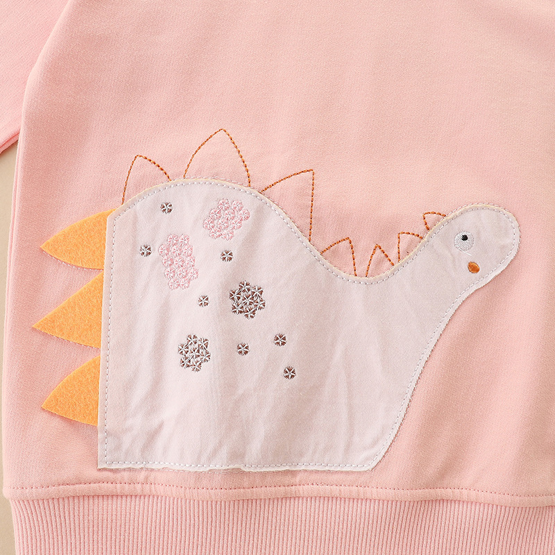 Sudadera de manga larga para niñas, estilo europeo y americano, con dibujos animados bordados, para otoño.