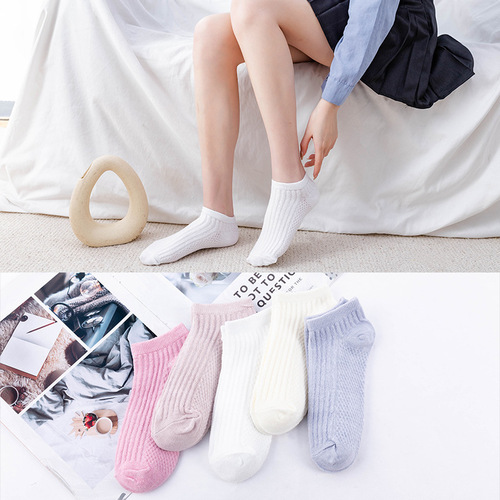 Zhuji socks wholesale Japanese and Korean ins trendy socks for women spring and summer new style shallow low cut short boat invisible socks breathable men