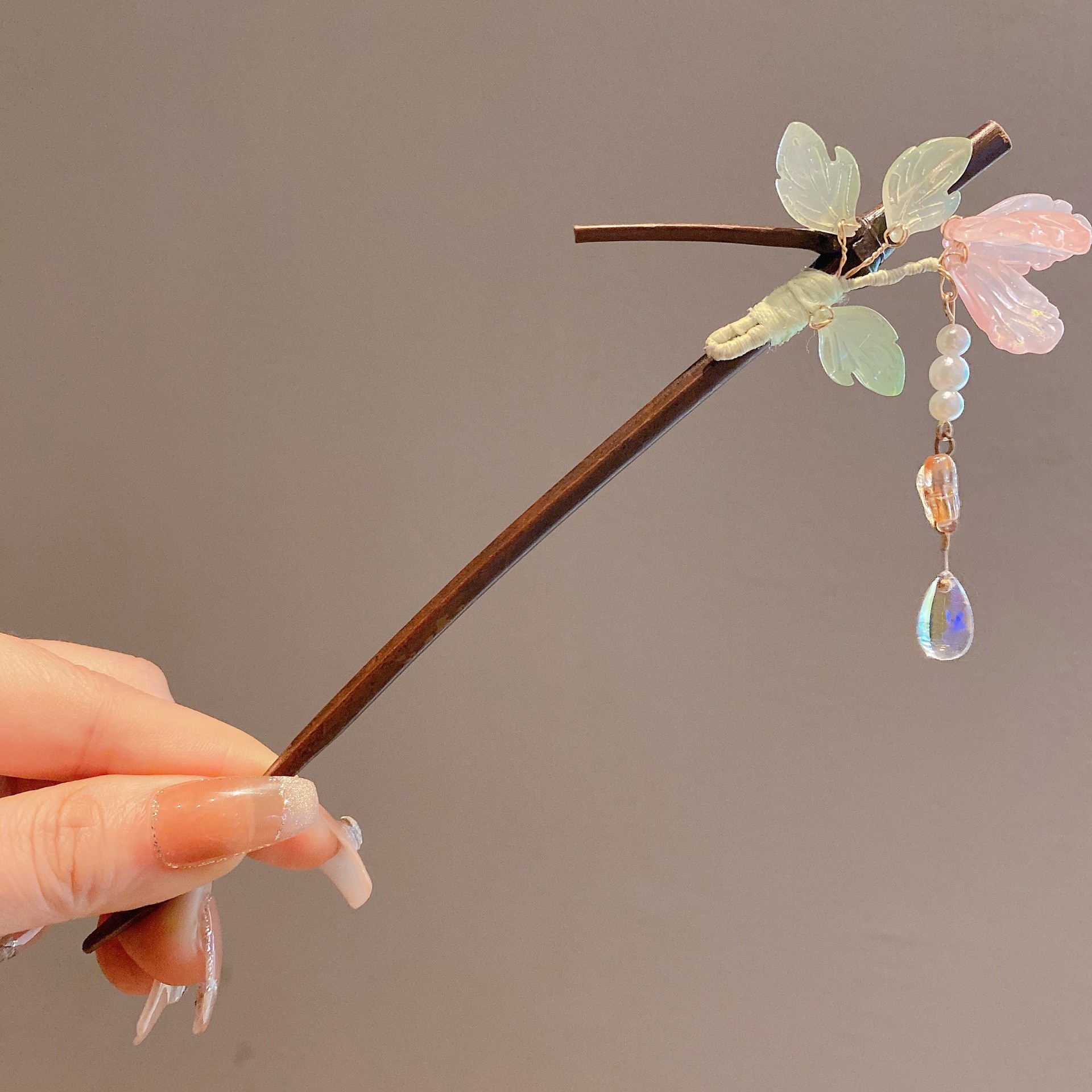 Nueva horquilla de estilo antiguo chino, horquilla de madera femenina, borla, paso a paso, nueva horquilla de estilo chino, horquilla simple