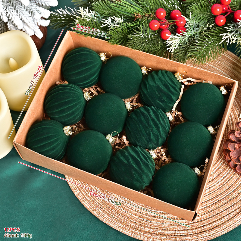 植毛ボールクリスマスボール濃い系ベルベットクリスマスボールクリスマスクリスマスツリー装飾品アマゾンクロスボーダー新製品|undefined