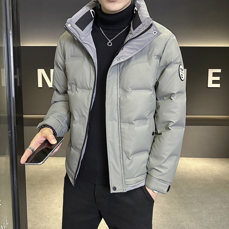 작업복 스탠드 칼라 다운 재킷 남성용 두꺼운 트렌디 브랜드 러피 잘 생긴 고급 남성용 겨울 남자 2024 새 코트