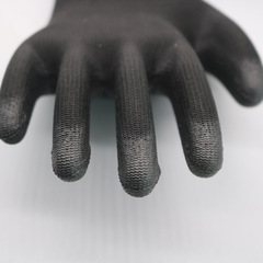 Labor protection gloves wear-resistant nylon anti-static gloves dust-free black pu coated palm anti-slip coated breathable gloves wholesale