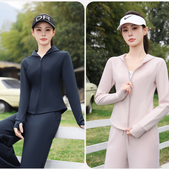 Same Style as Lu! 2026 Spring New Slim-Fit Cloud-Feel Waist-Cinching Sports Casual Pants and Hooded Jacket Set for Women