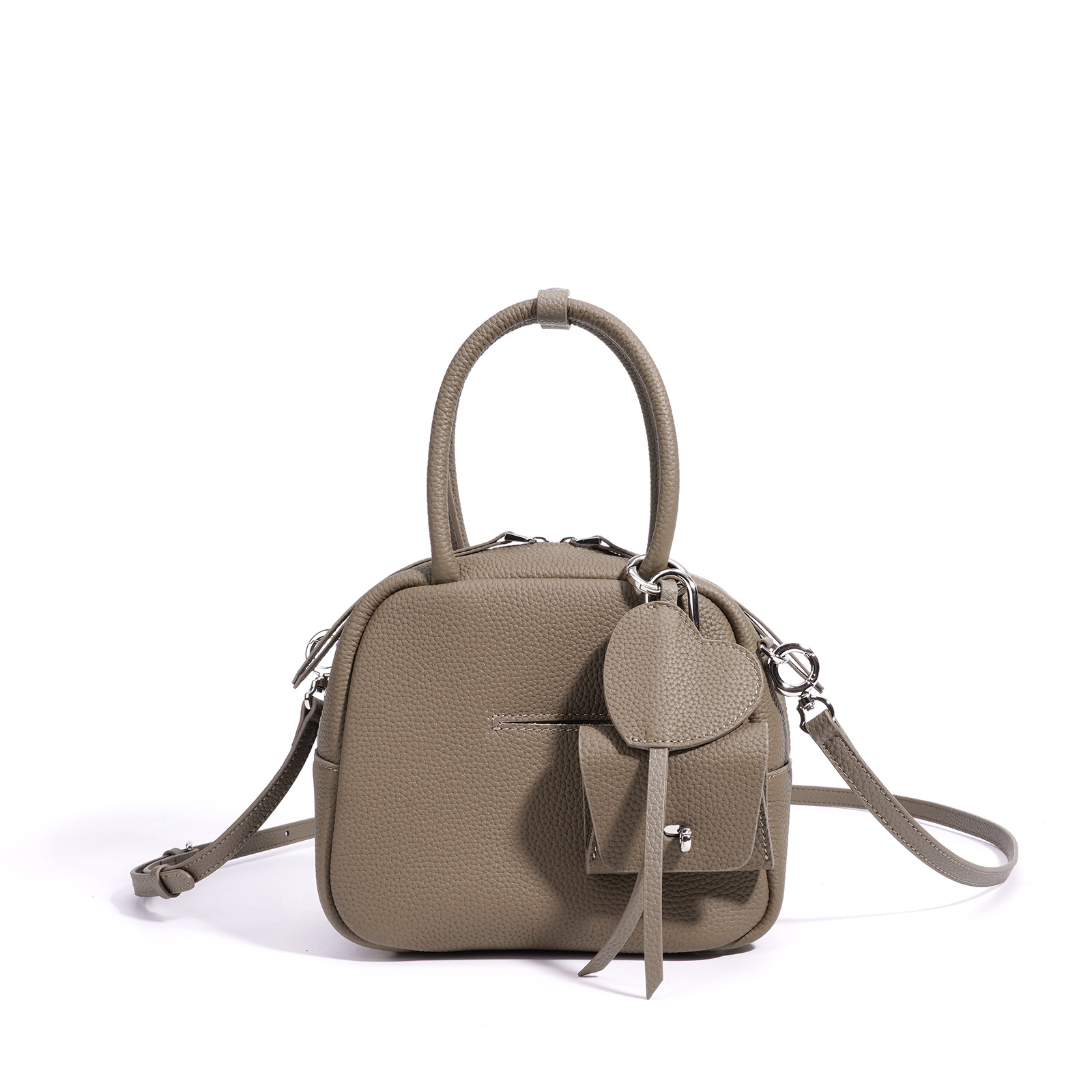 Cross-Border Casual Versatile Boston Women's Bag, Korean Style Niche Genuine Leather Crossbody Bag, Designer Handbag - Thumbnail 8