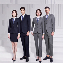 881通勤职业装380克西服工装男女工作服白领西装四季薄款正装外贸
