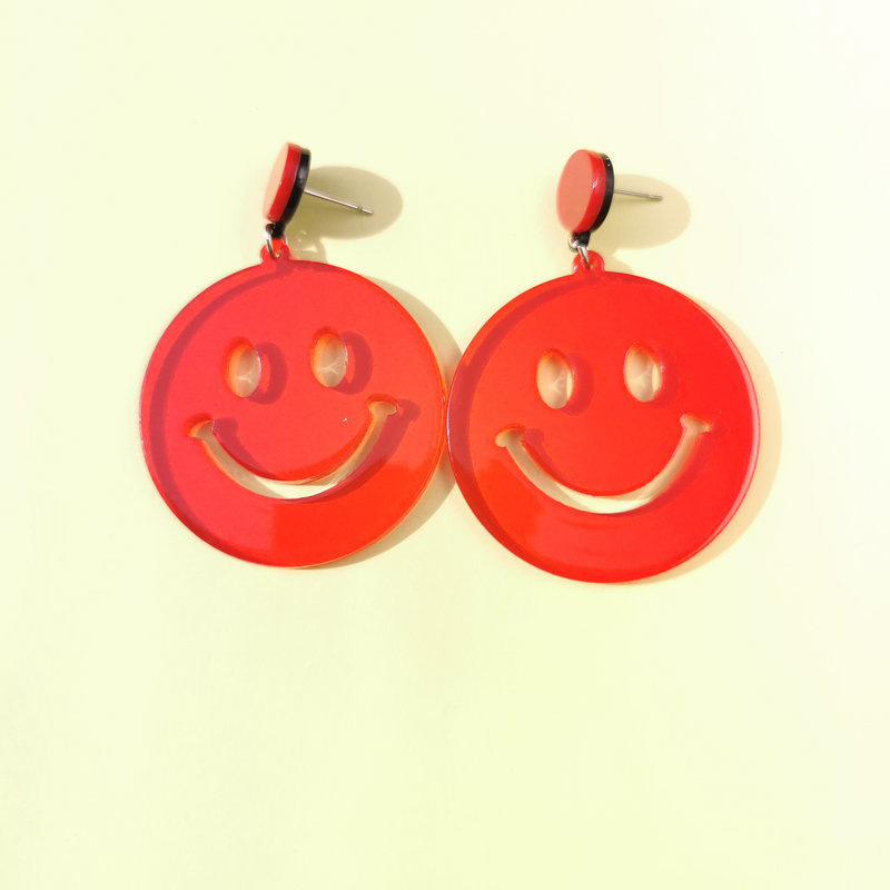 Europäische Und Amerikanische Mode Kreative Acryl-smiley-gesicht Mehrfarbige Süße Ohrringe display picture 8