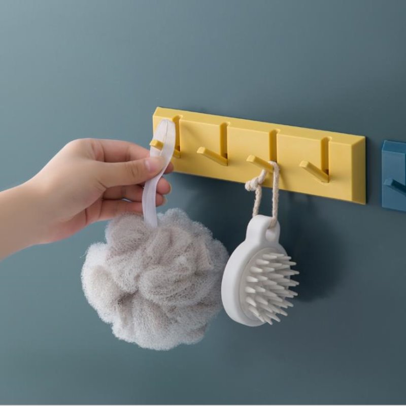 Bathroom Wall Four-piece Hook Cabinet Door Rear Hook Coat Rack No-punch Sticky Hook Home Hook Storage display picture 1