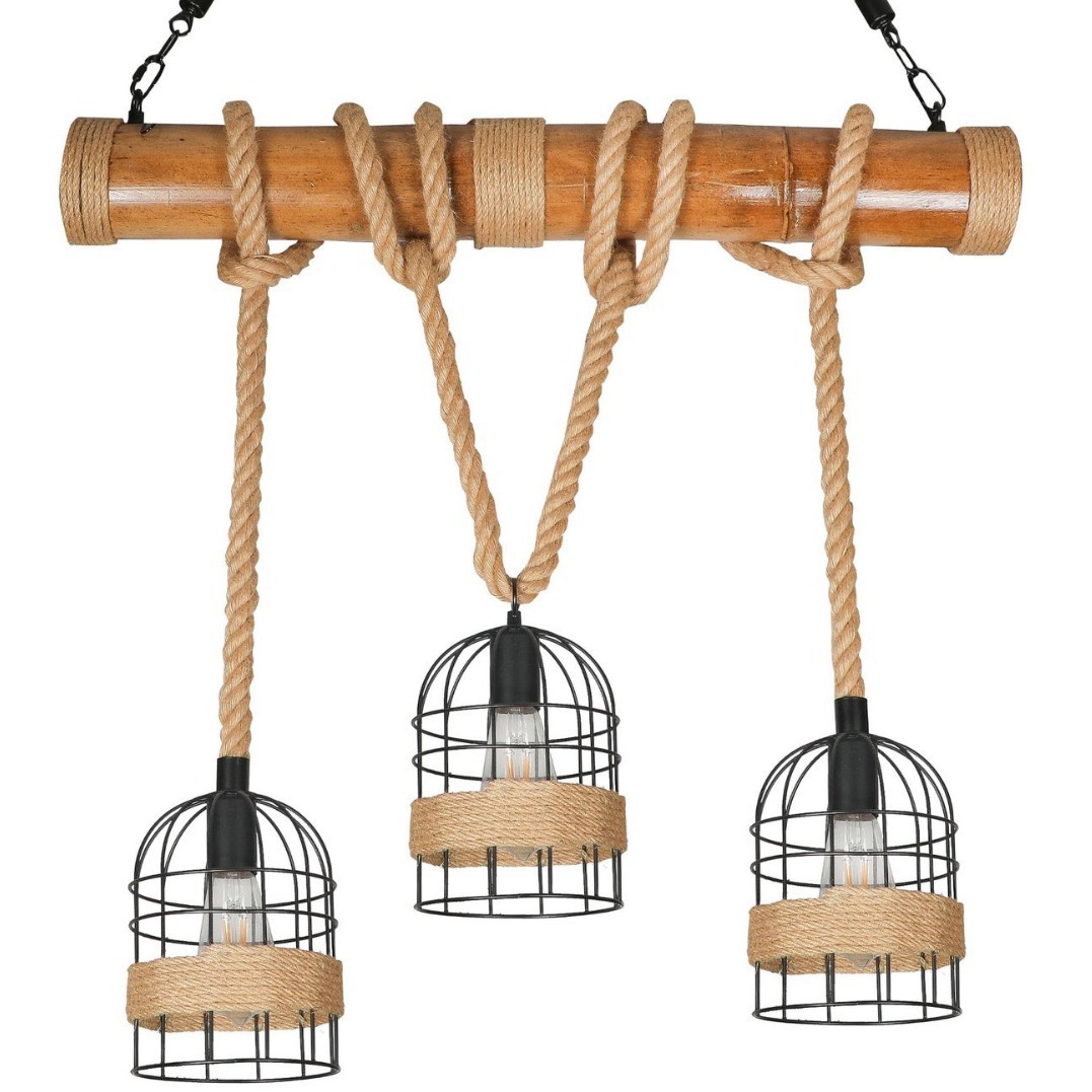 美式乡村复古麻绳鸟笼个性吊灯餐厅吧台咖啡厅创意吊灯