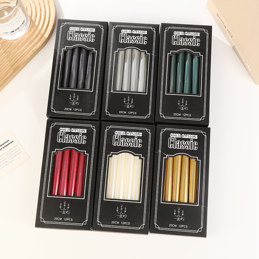 Vela de poste de cono de galvanoplastia de estilo europeo Vela de poste largo al por mayor Boda romántica casera Cena a la luz de las velas Ambiente festivo Cera de varilla transfronteriza