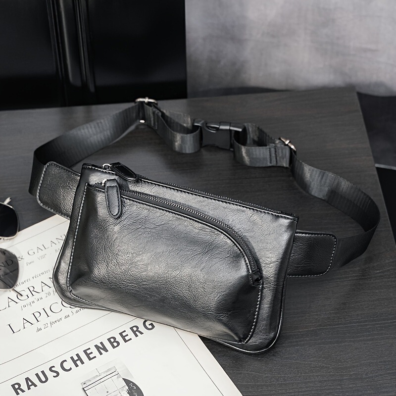 New Korean fashion brand chest bag waist bag crossbody bag cigarette bag mobile phone bag casual fashion PU leather small backpack