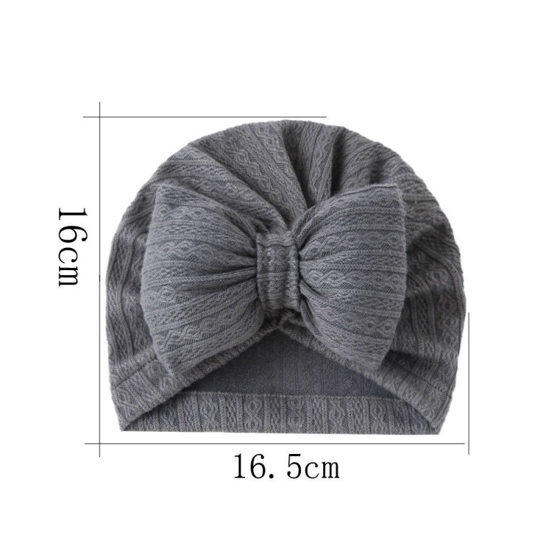 Baby knitted cotton filled large bow children's pullover hat