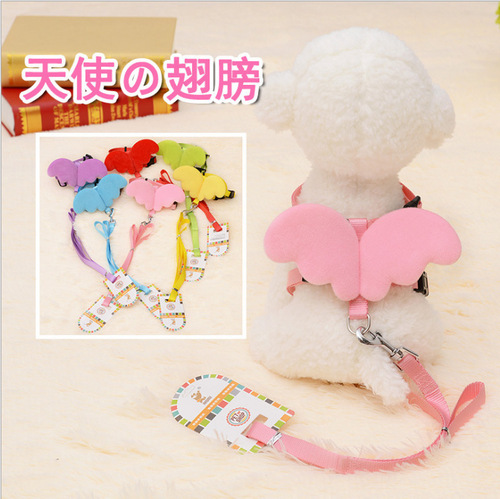 Pet Angel Love Harness Dog Harness Angel Wings Chest Back Strap Rabbit Pet Supplies Factory Direct Sale