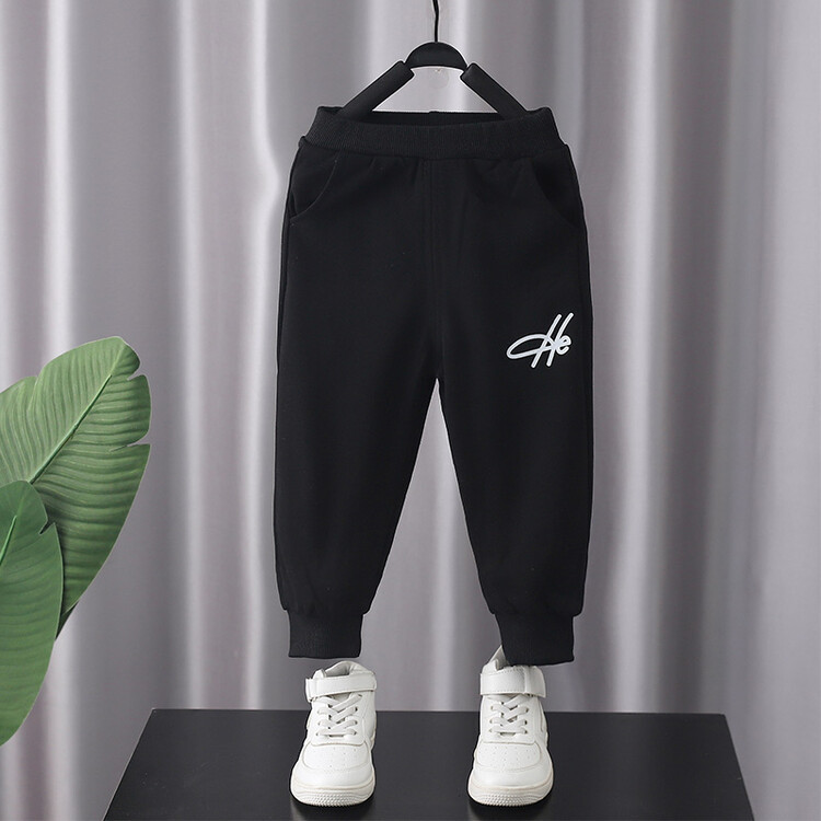 Traje de otoño para niño, conjunto de dos piezas para suéteres para niños, tallas pequeñas y medianas, versión coreana negra, primavera bonita_voghion.com