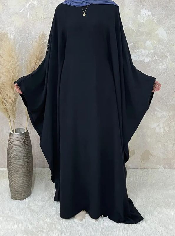 2025国境を越えた中東ドバイローブ女装ゆるい純色女性ワンピース|undefined
