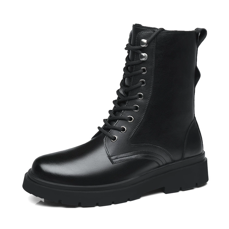 Martens, модные высокие сапоги из кожи и флиса с застежкой-молнией