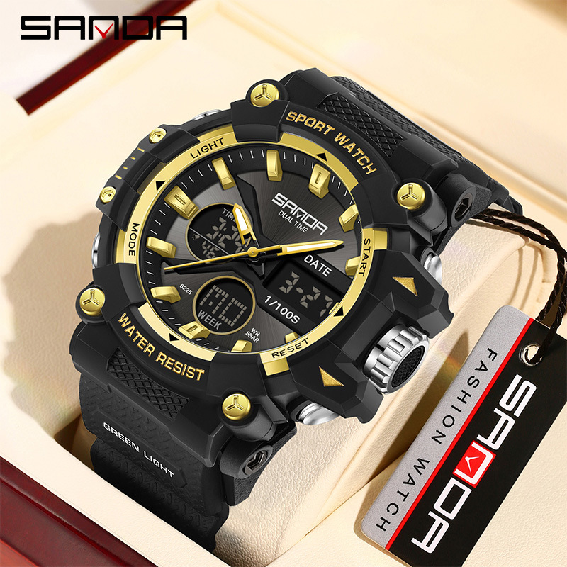 SANDA marca Amazon explosivo reloj electrónico de deportes estudiantes reloj electrónico despertador reloj multifuncional impermeable