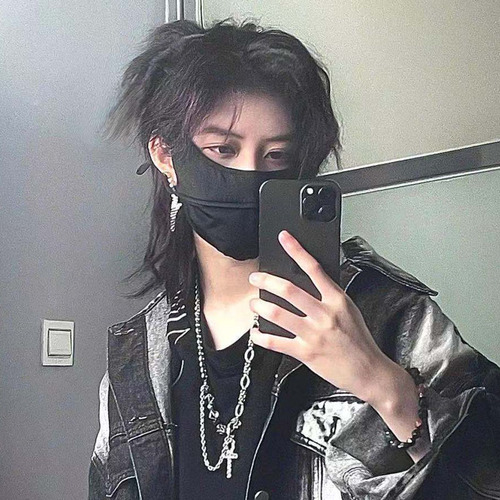 Full head wig for men and women, mink wolf tail samurai style, unisex, fluffy and natural, high temperature silk, in stock, one piece drop shipping