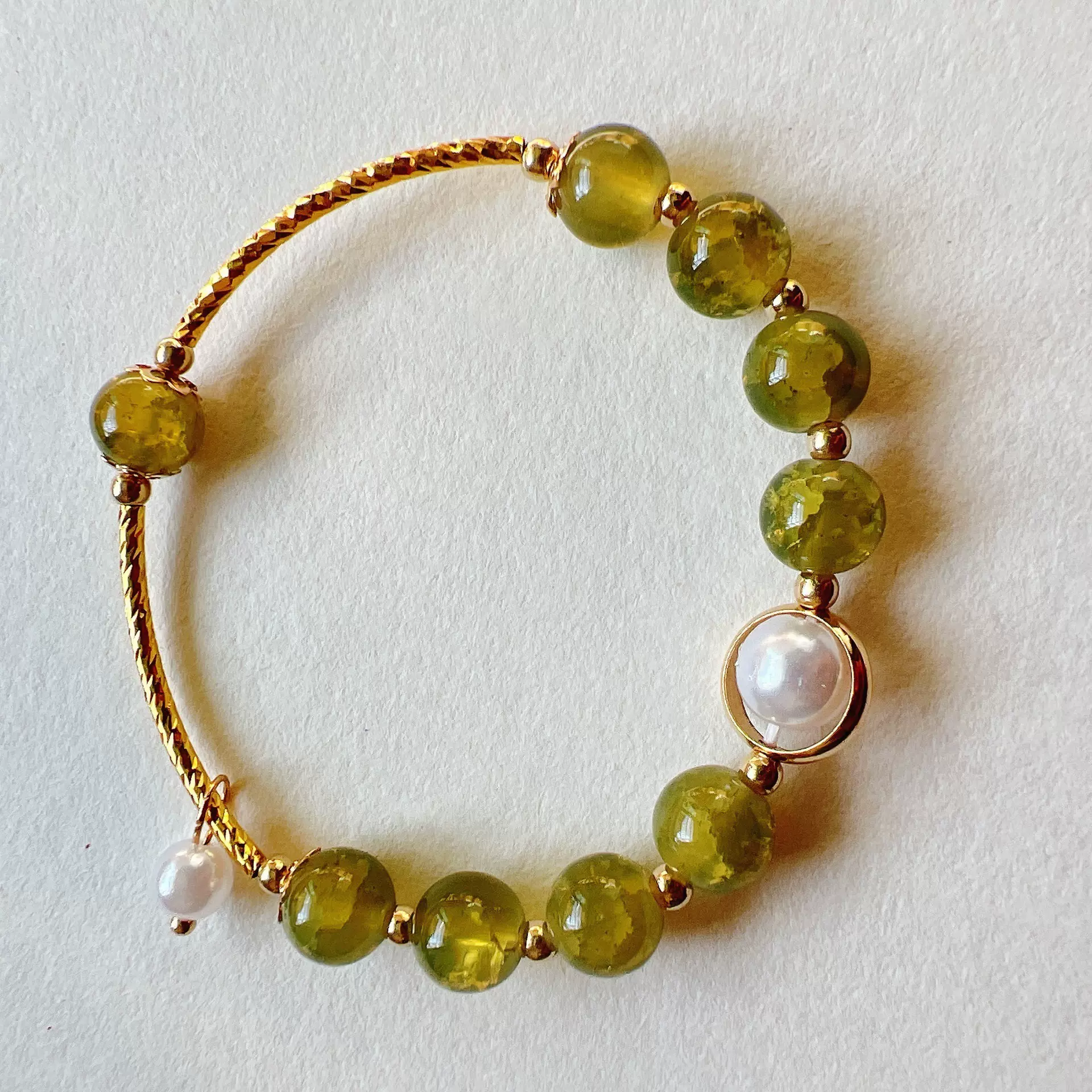 少女款百搭手镯法式手链复古青提时尚手饰女饰品串珠手链手环气质