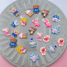卡通小熊彩色小动物奶油胶发夹 手机壳手工diy软胶配饰洞洞鞋鞋花