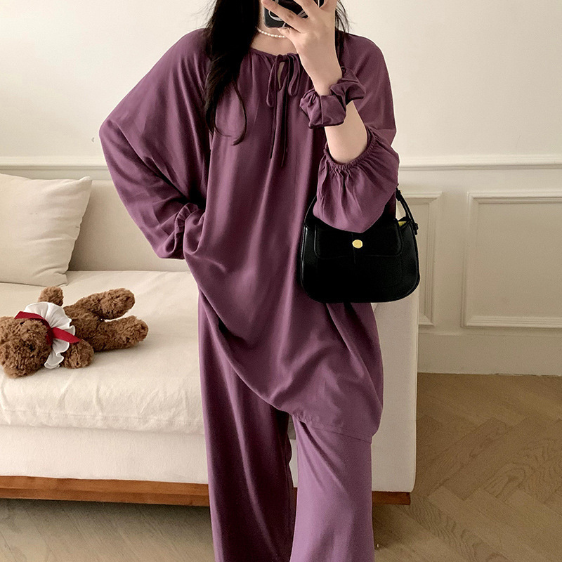 厂家直销睡衣女绵绸薄款家居服可外穿加肥加大200斤可穿棉绸套装|undefined