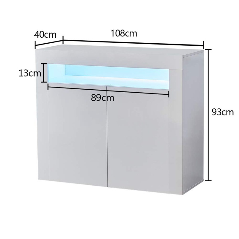 Moderno minimalista aparador gabinete cocina hogar pared-lado pequeño gabinete de almacenamiento con gabinete de aparador de luz