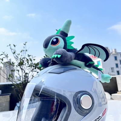 Toothless Ski Helmet Ornament Motorcycle wheel hub - cyan-flying-dragon-helmet-ornament-32cm