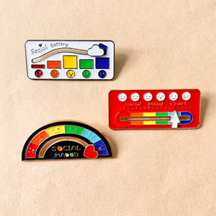 Social power brooch student bag badge niche design mood change brooch badge metal pin gift