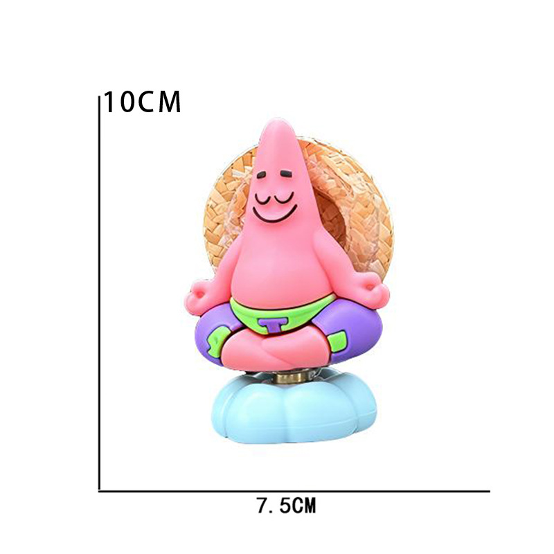 Creative Rotating Patrick Star and Squidward Car Ornaments, Electric Vehicle Interior Dashboard and Exterior Rear Seat Decorations