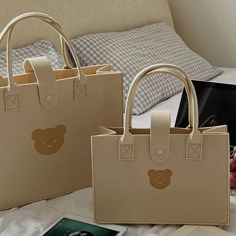 Neue Bär Handtasche Tote Filz Shopping große Kapazität Werbung Geschenk vielseitige Schultertasche_voghion.com