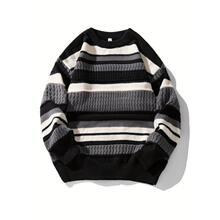H 80116 Round Neck Sweater with Stripe Design �l�y�A�Ië��
