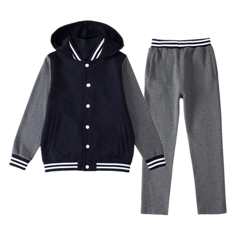 Primary and Secondary School Uniforms, Spring and Autumn Clothing, Children's Buttons, Junior High School Students' Sportswear Suits, Autumn Class Uniforms, College Style