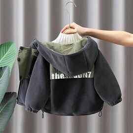 男童外套秋冬装2025新款儿童洋气加绒加厚休闲派克服宝宝冬季棉衣