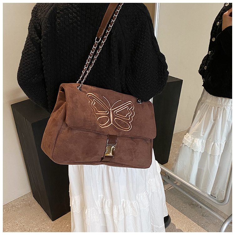 Nuova borsa a tracolla con catena monospalla di grande capacità, borsa da donna, borsa a tracolla con farfalla ricamata, borsa Maillard_voghion.com