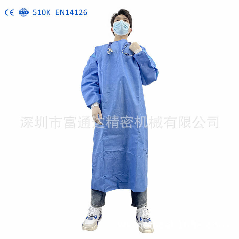 Level 3/4 加厚SMMS一次性手术衣实验防护隔离50g手术服EN14126
