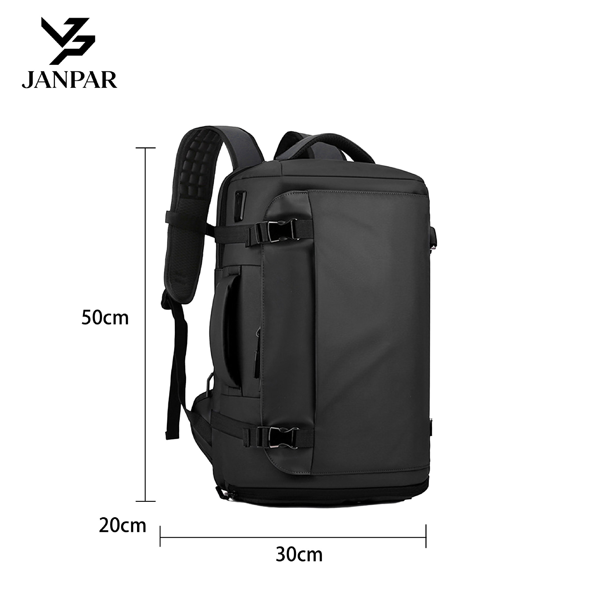 Mochila Rígida de Viaje para Hombre USB, Película Sintética, Transpirable, Compartimento para Zapatos, para Viajes de Negocios