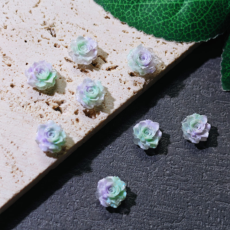 百搭真爱玫瑰美甲饰品立体细闪软胶花树脂玫瑰花爆款美甲小饰品批|undefined