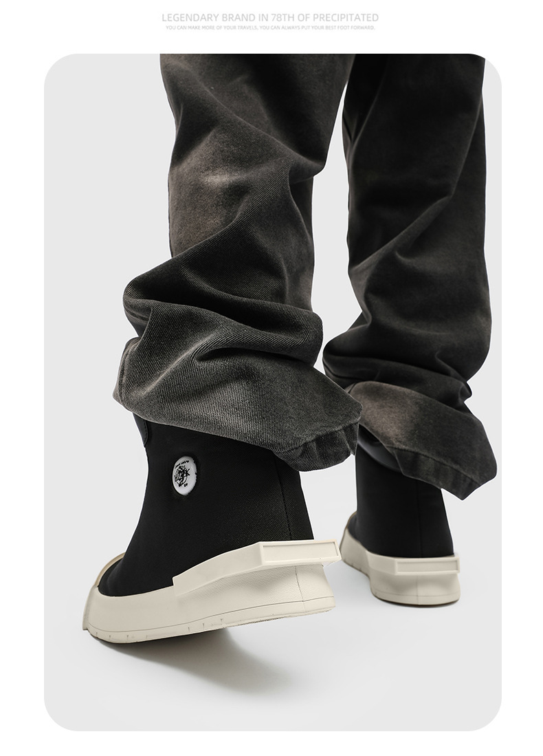 Pantofi sport casual pentru bărbați, cu talpă groasă, din pânză, cu aspect de înălțime, 2025, model nișă, cu design cu cap mare, pentru stradă, model high-end, X227_voghion.com