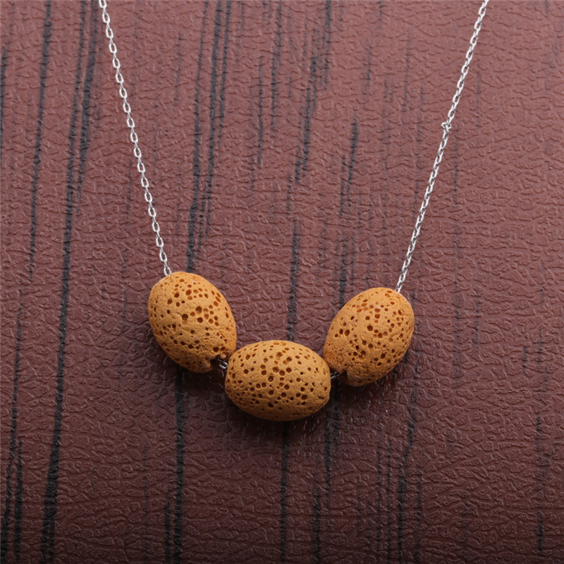 Yellow Volcanic Stone Necklace display picture 4