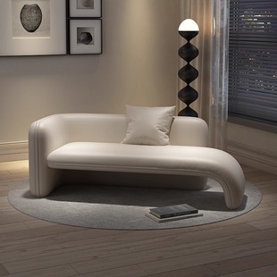 Italian Minimalist Chaise Lounge Chair Leisure Sofa Seat Living Room Single Sofa Small Apartment Chaise Lounge Chair B&B Hotel