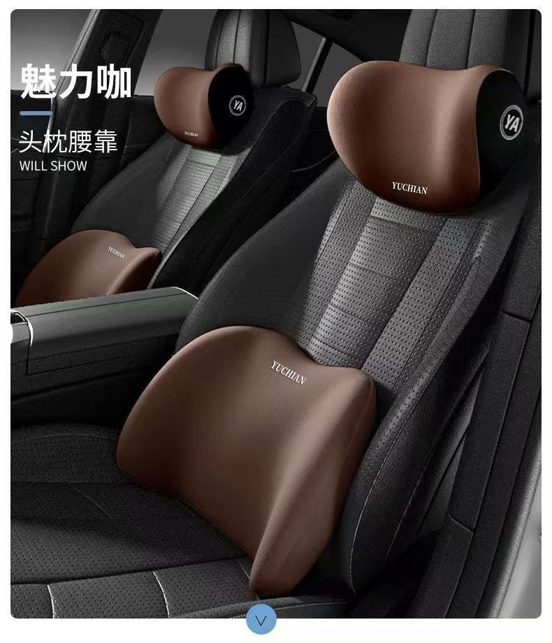 Car Headrest and Lumbar Support Set, In-Car Driver's Seat, Memory Foam Lumbar Support, Car Pillow, Neck Pillow and Lumbar Support