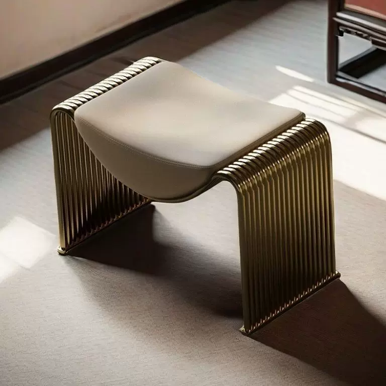 轻奢梳妆凳客人凳现代简约换鞋凳客厅沙发凳茶凳意式椅子