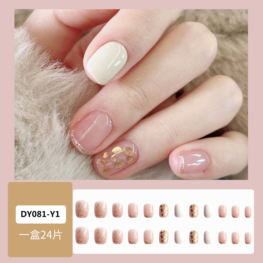Puntas de uñas postizas de estilo europeo y americano, piezas de uñas desmontables de longitud media, uñas usables, puntas de uñas puras y elegantes.
