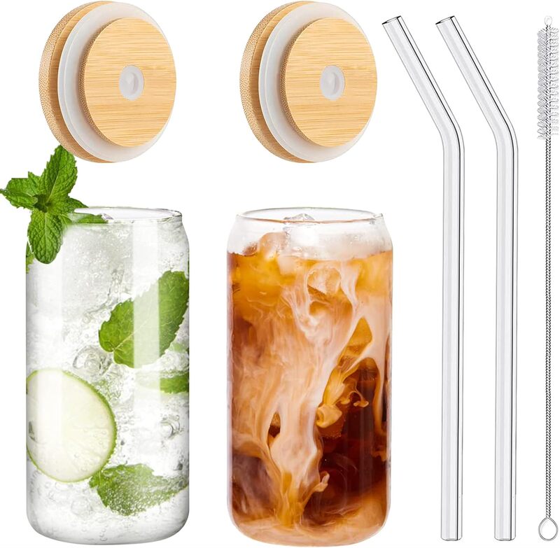 Amazon 16oz high borosilicate heat-resistant cola cup, juice drink milk tea glass cup, can-shaped coffee cup Amazon 16oz high borosilicate heat-resistant cola cup, juice drink milk tea glass cup, can-shaped coffee cup