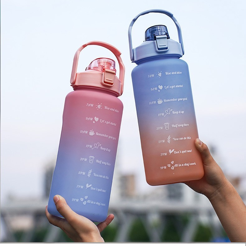グラデーションカラーカップストローカップ研磨カップ大容量水筒屋外スポーツカップ携帯ストロープラスチックカップ|undefined