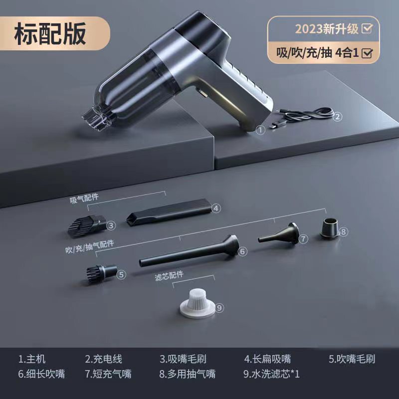 車載ワイヤレス掃除機乾湿両用ハイパワー携帯家車両用大吸引力ミニハンドヘルド掃除機|undefined