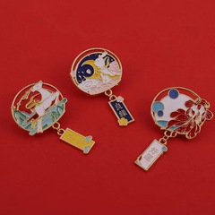 中國風好運招財  可愛文藝復古健康良緣祝福徽章男女包包金屬配飾