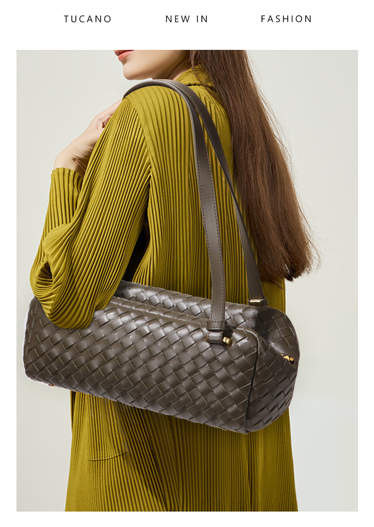 Baguette Bag Retro Hand-woven Soft Leather Hand-held Pillow Bag, Temperament Versatile Shoulder Underarm Bag, [strongly Recommended]_voghion.com
