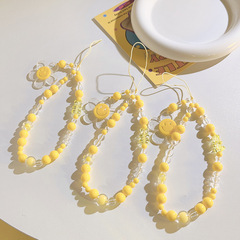 潮流ins笑臉花朵小熊手機掛繩ccd相機掛鏈通用手機殼手繩掛飾鏈條